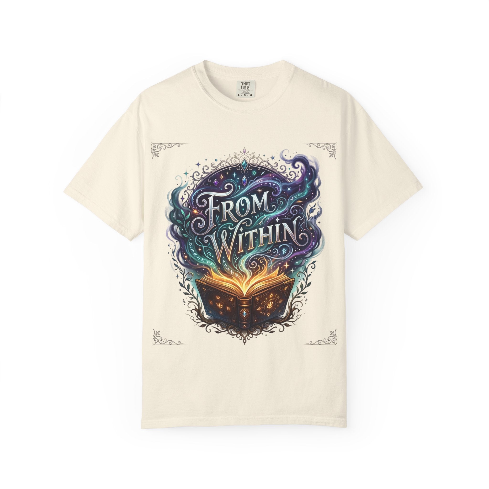 PRB From Within Magic Book T-Shirt — Fantasy Illustrated Graphic Tee by Power Runs Black