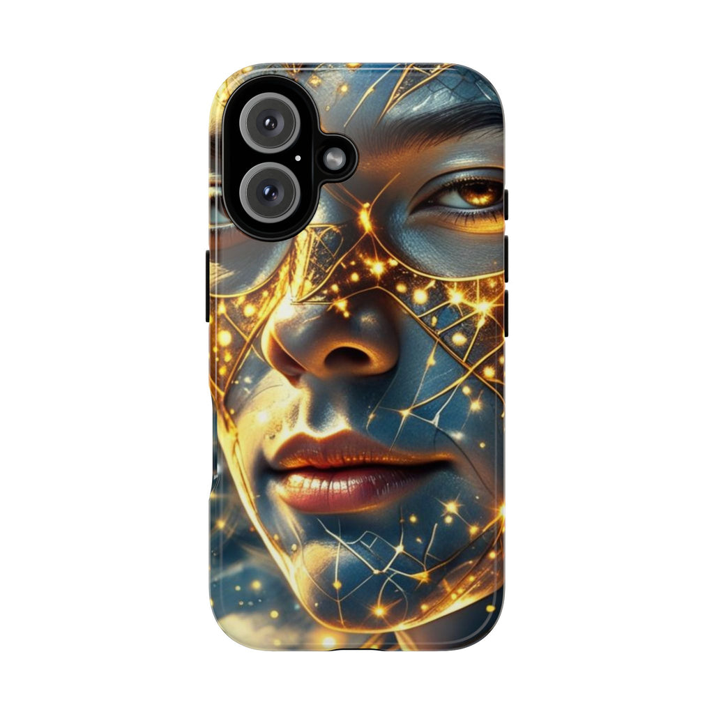 PRB Galactic Portrait Tough Case | Cosmic Face Phone Case, Starry Nebula Design by Power Runs Black