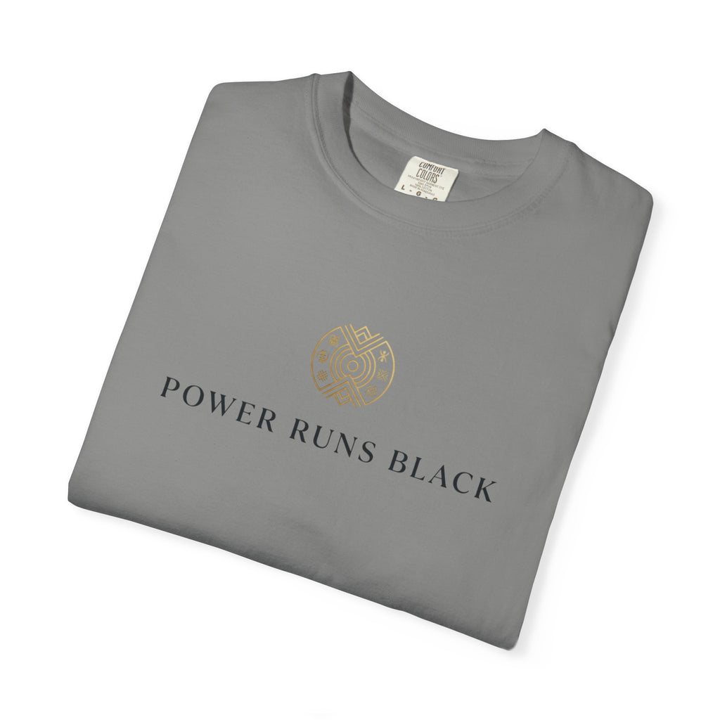 Power Runs Black PRB Graphic T-Shirt — Minimal Emblem Tee by Power Runs Black