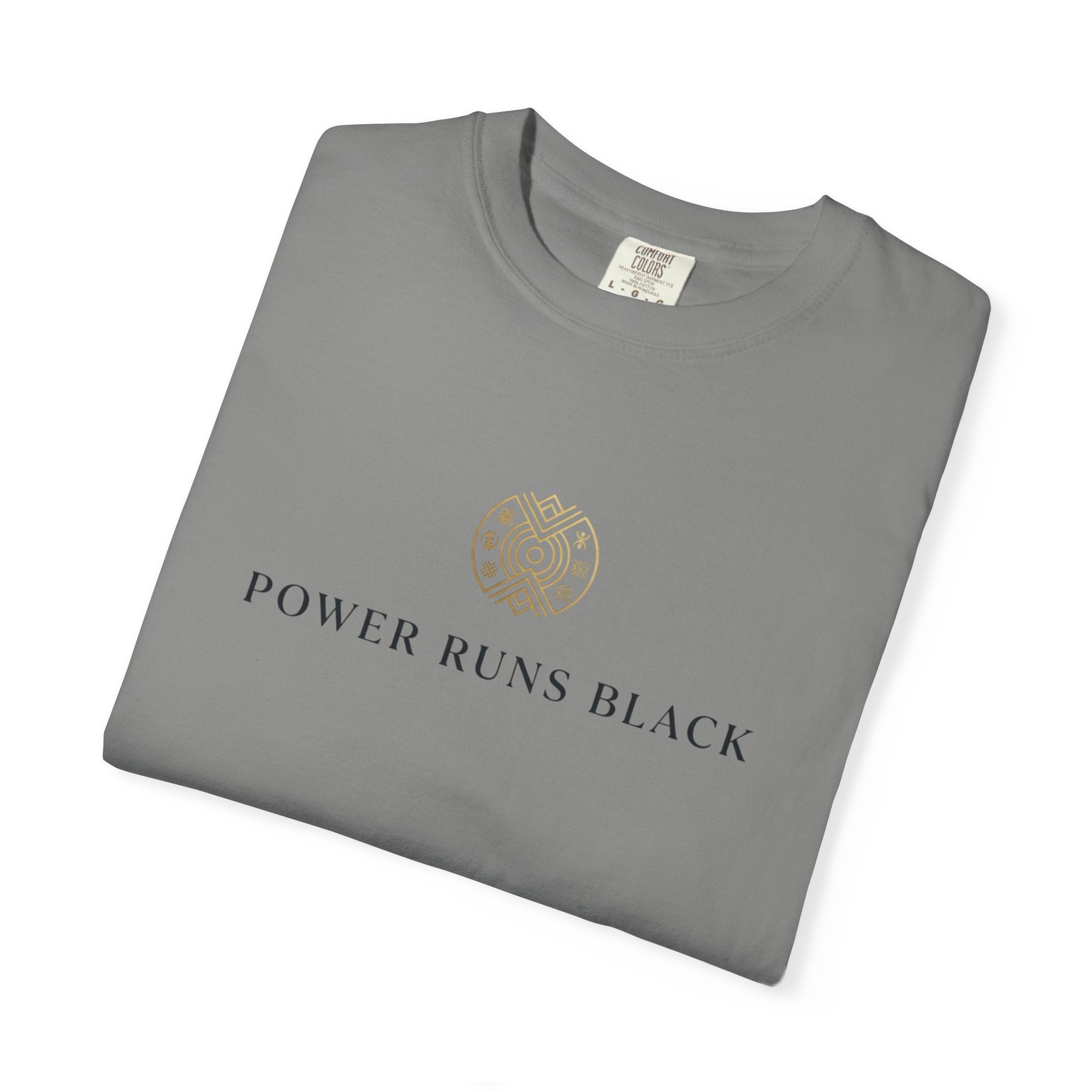 Power Runs Black PRB Graphic T-Shirt — Minimal Emblem Tee by Power Runs Black