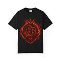 Power Runs Back PRB Flame Logo T-shirt | Fiery Emblem Tee, Grunge Rock Chic by Power Runs Black