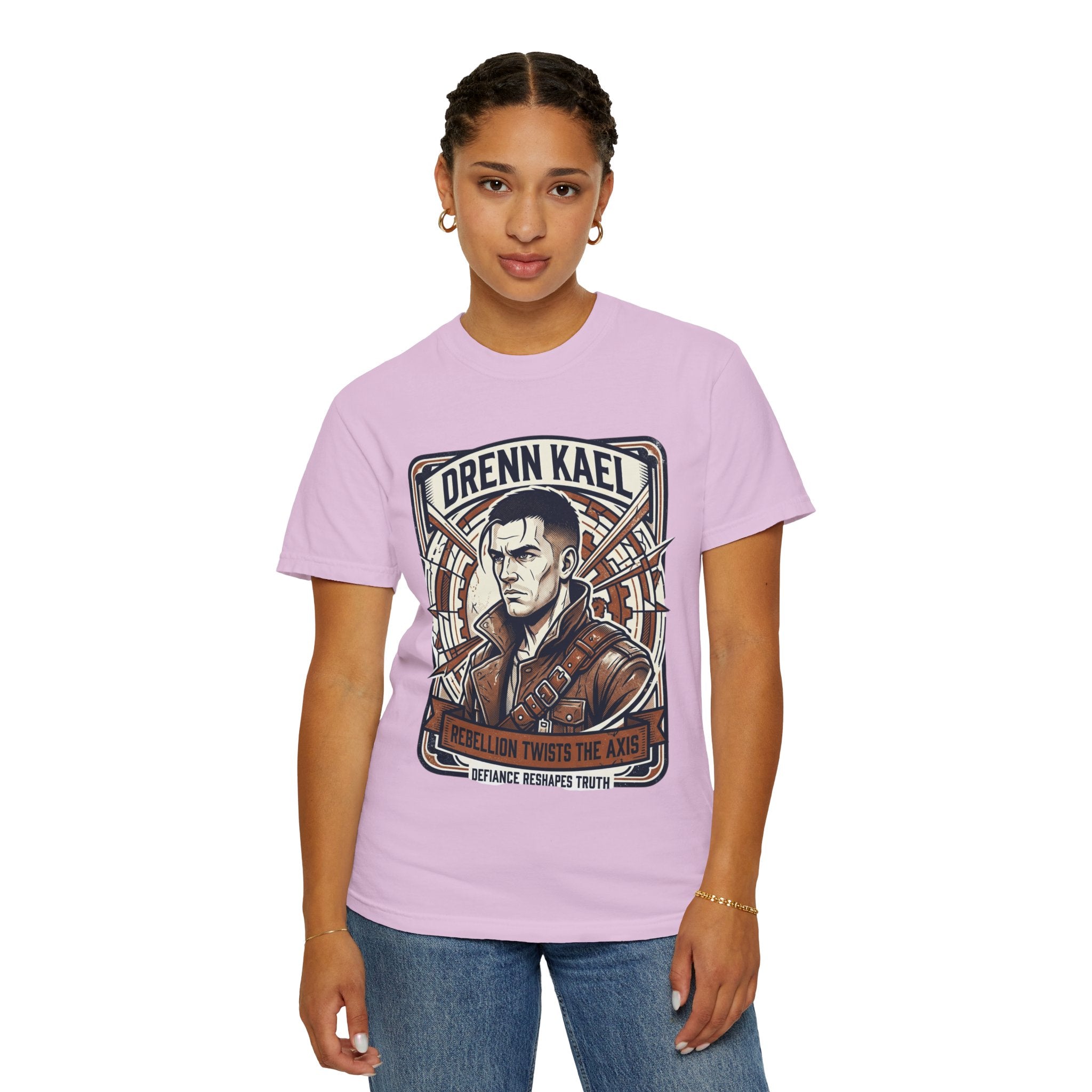 Power Runs Black PRB Drenn Kael Portrait T-Shirt — "Rebellion Twists the Axis" Graphic Tee by Power Runs Black