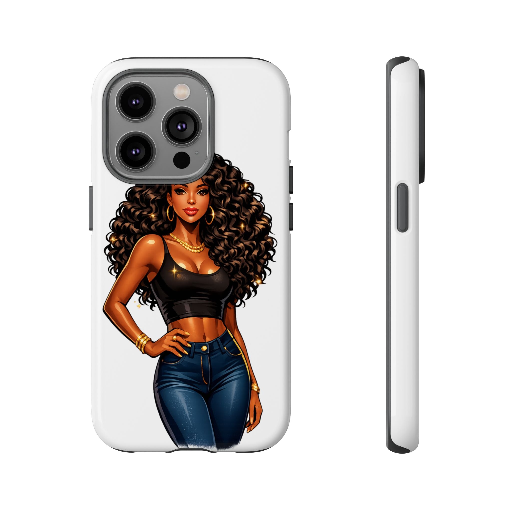 Pretty Rich Bitch by PRB Curly Hair Phone Case by Printify
