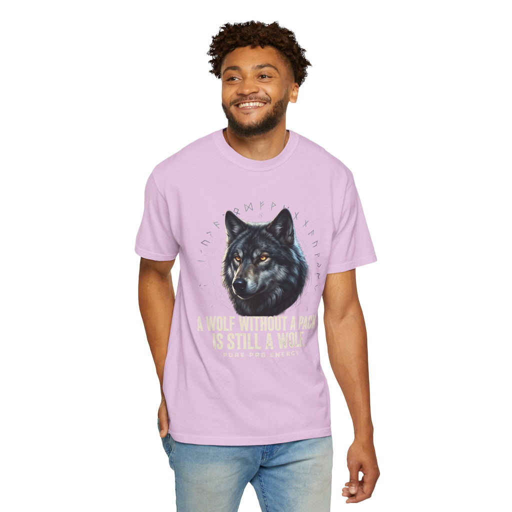 PRB Wolf Graphic T-Shirt — "A Wolf Without a Pack Is Still a Wolf" Inspirational Tee by Printify