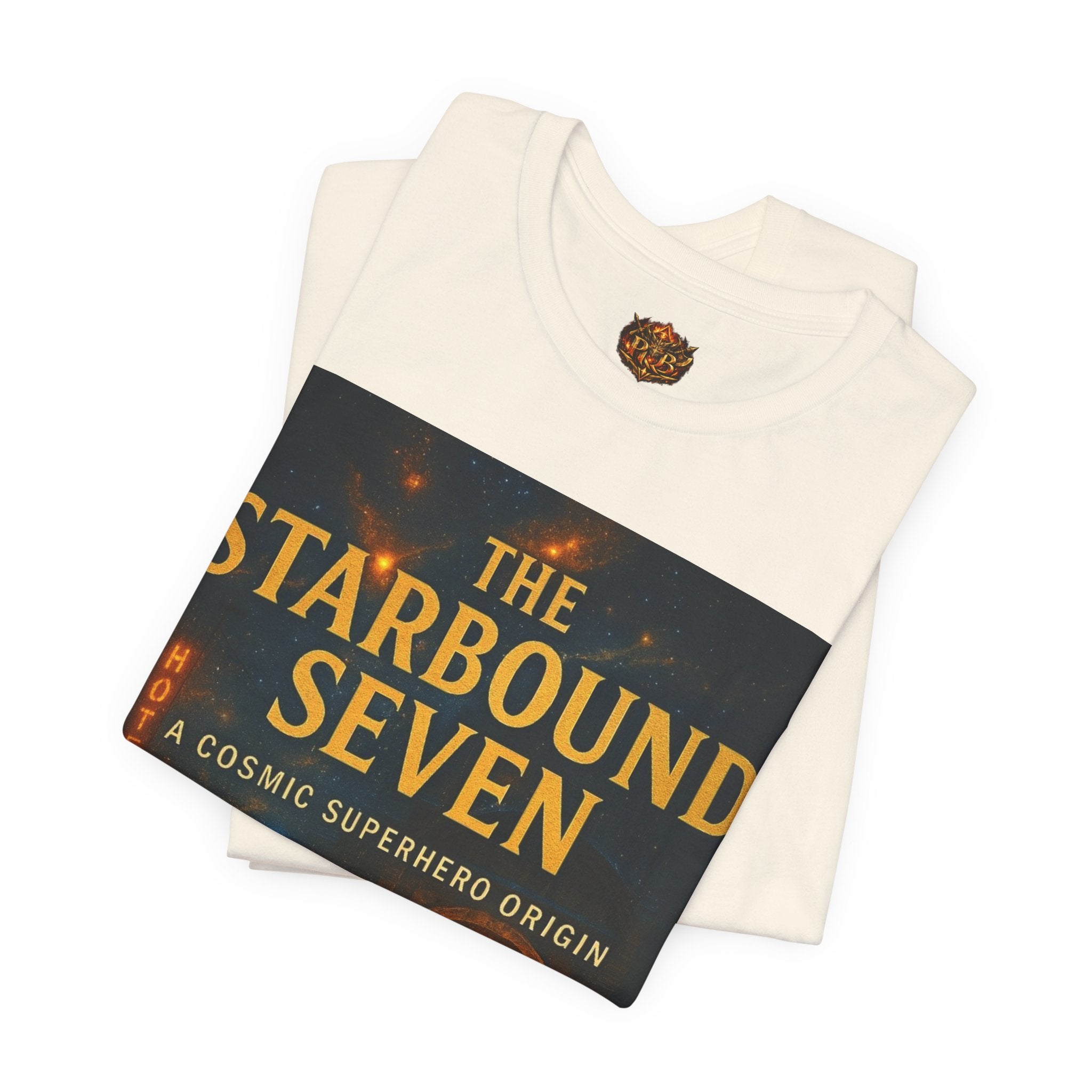 Power Runs Black PRB The Starbound Seven Tee – Retro Cosmic Superhero Poster Shirt by Power Runs Black