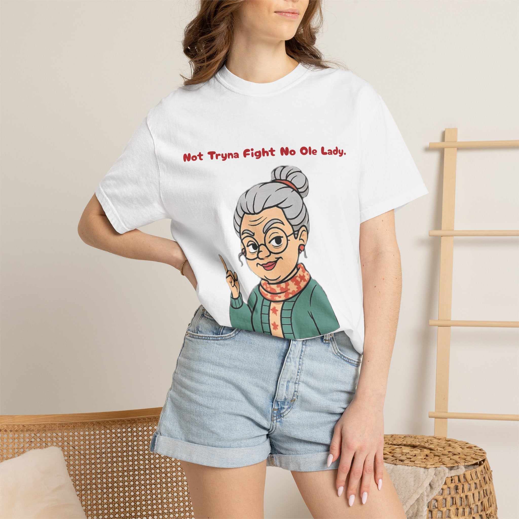 PRB Not Tryna Fight No Ole Lady T-shirt | Funny Grandma Graphic Tee by Printify