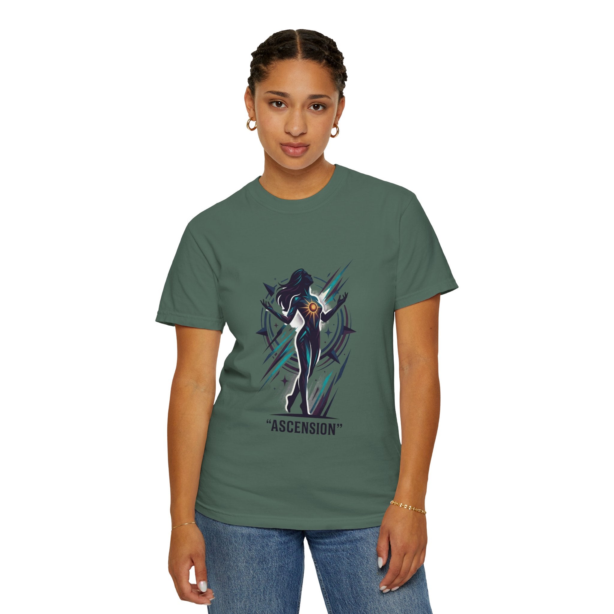 Power Runs Black PRB Ascension Graphic T-Shirt — Cosmic Silhouette Tee by Power Runs Black