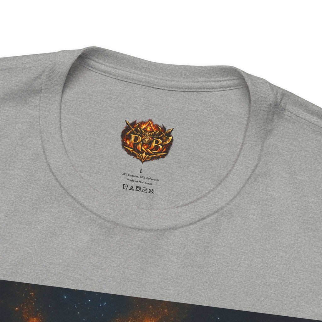 Power Runs Black PRB The Starbound Seven Tee – Retro Cosmic Superhero Poster Shirt by Power Runs Black