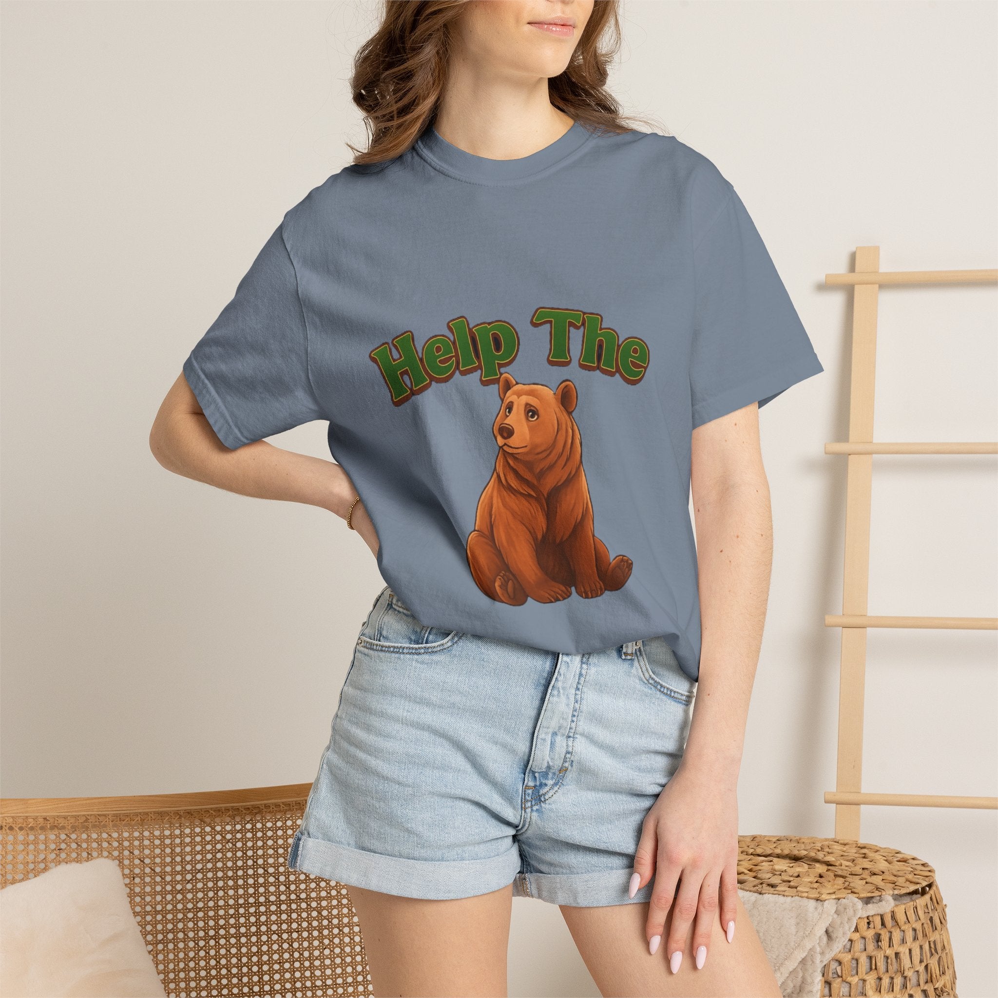 PRB Help The Bear T-shirt | Cute Sitting Bear Illustration by Printify