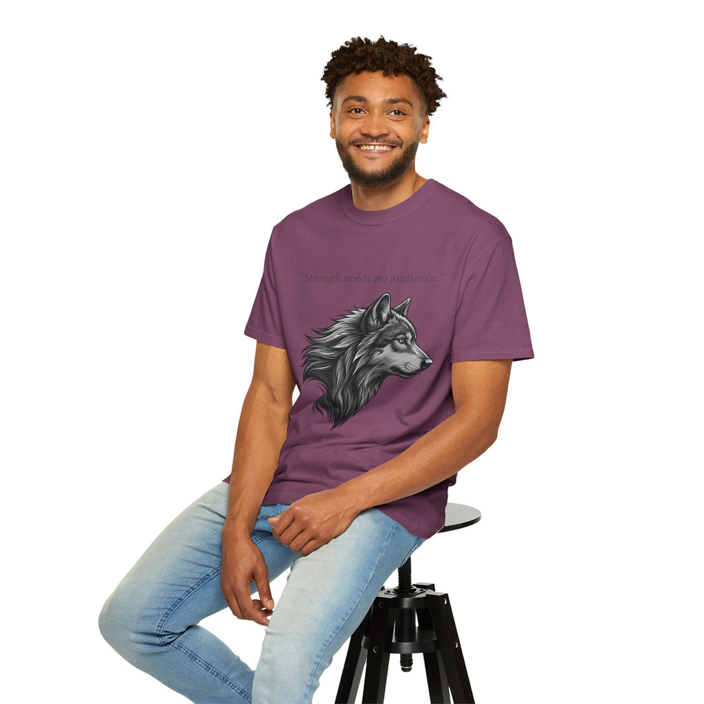 PRB Wolf Head T-Shirt — "Strength needs no audience" Inspirational Graphic Tee by Printify