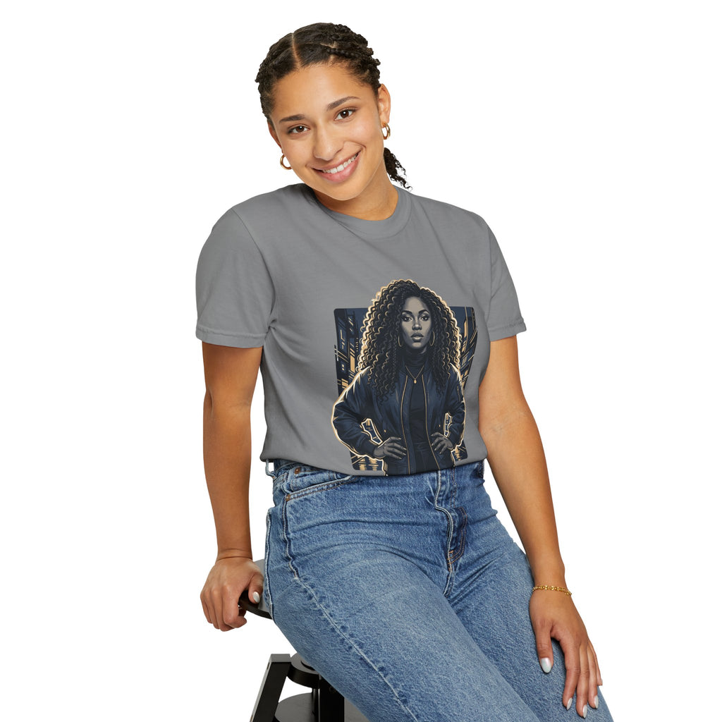 Pretty Rich Bitch The Collection by PRB T-Shirt — Bold Graphic Tee with Empowered Woman Portrait by Power Runs Black