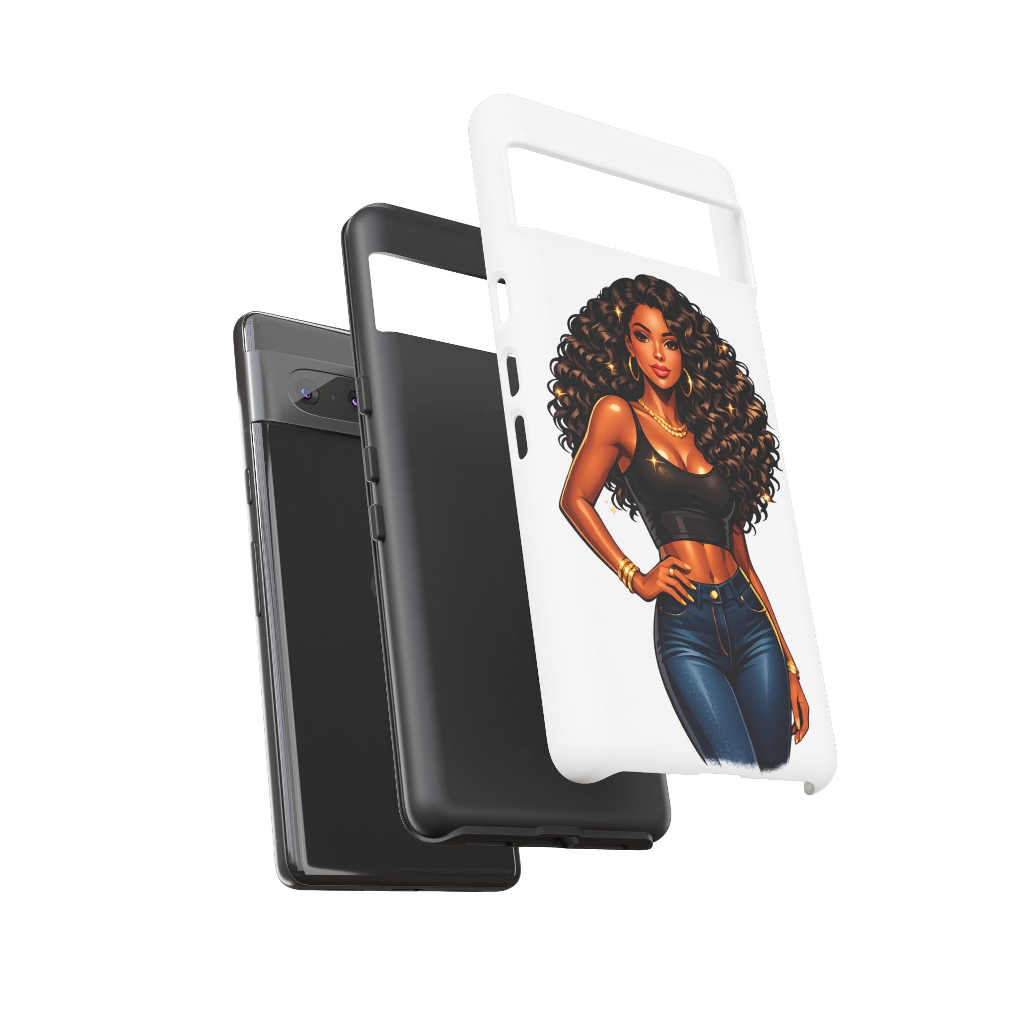 Pretty Rich Bitch by PRB Curly Hair Phone Case by Printify