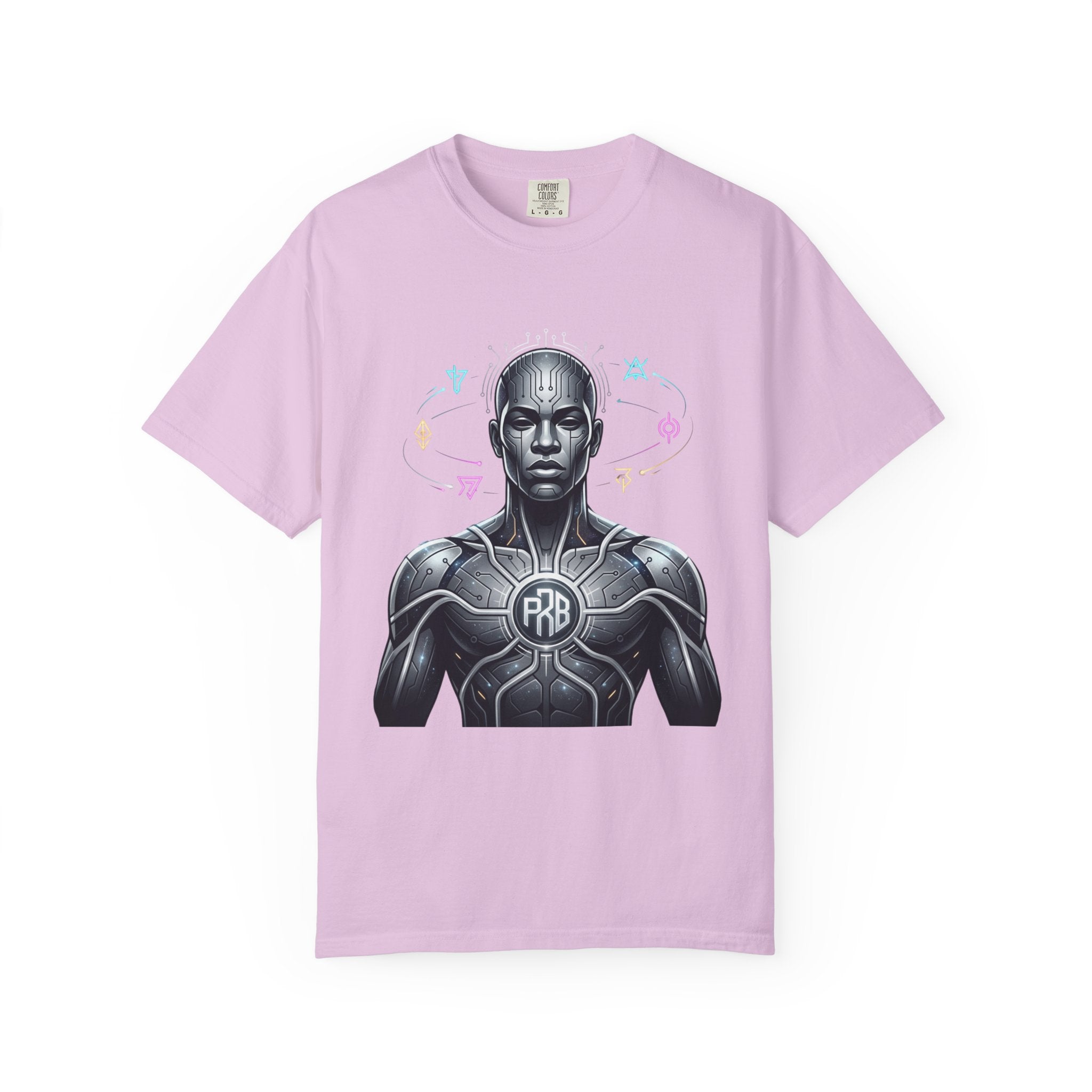 Printify PRB Algorithm God: Cosmic Processor 4K — Cybernetic Warrior T-Shirt | - T-Shirt