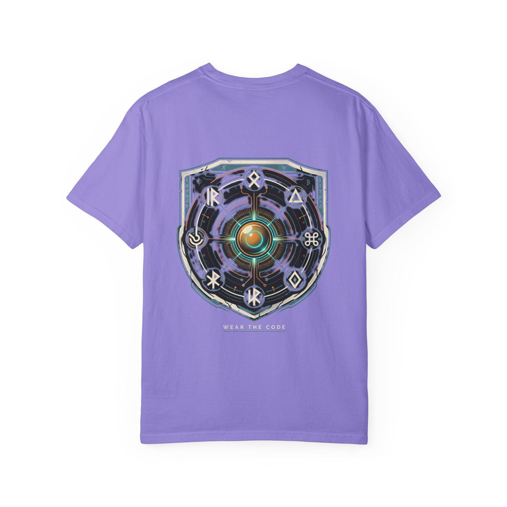 Power Runs Black PRB "Wear The Code" Mystic Shield T-Shirt — Geometric Sigil Graphic Tee by Printify
