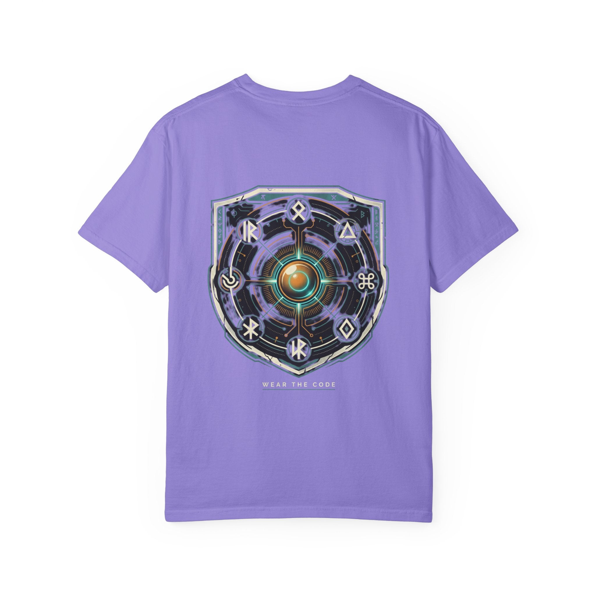 Power Runs Black PRB "Wear The Code" Mystic Shield T-Shirt — Geometric Sigil Graphic Tee by Printify
