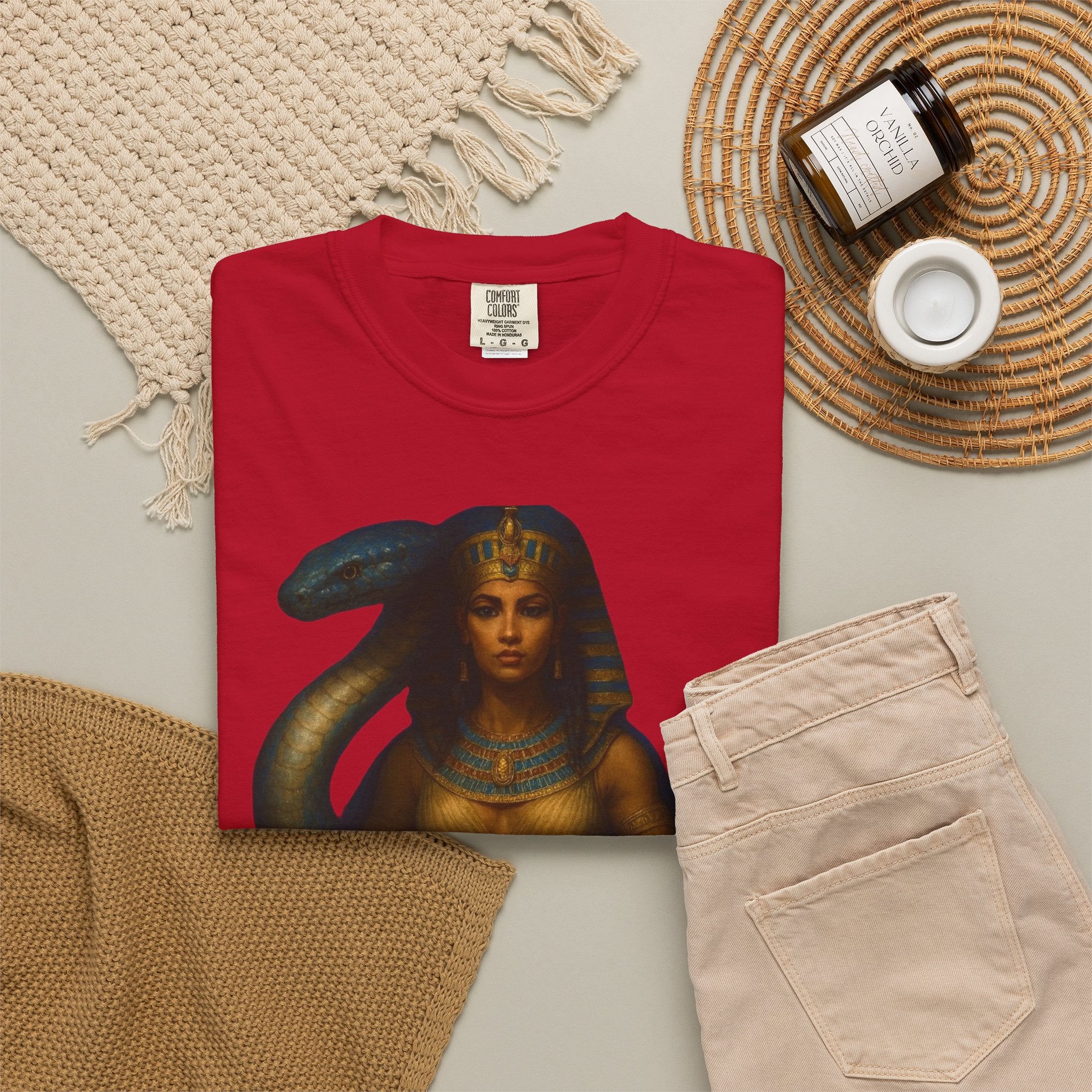 PRB Egyptian Goddess with Snake T-Shirt | Pharaoh Serpent Art Tee by Power Runs Black