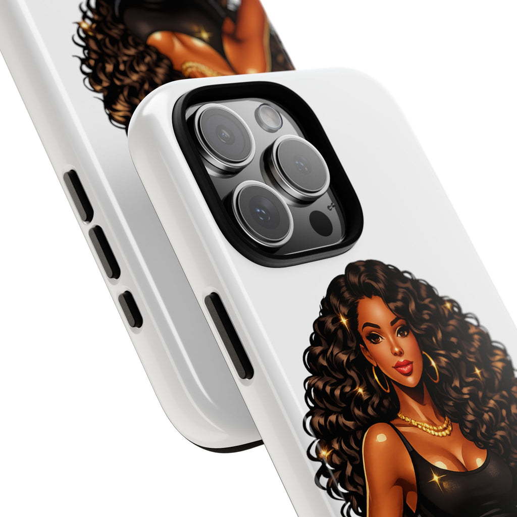 Pretty Rich Bitch by PRB Curly Hair Phone Case by Power Runs Black