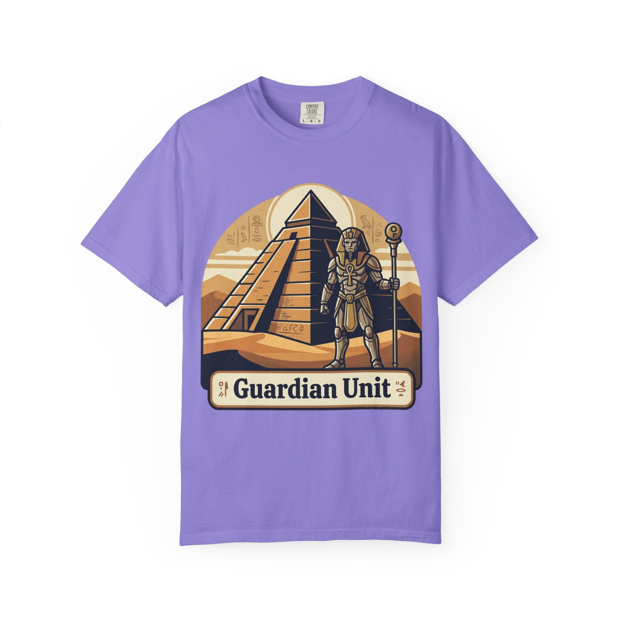 Power Runs Black PRB Guardian Unit T-Shirt — Egyptian Pyramid Sci‑Fi Graphic Tee by Printify