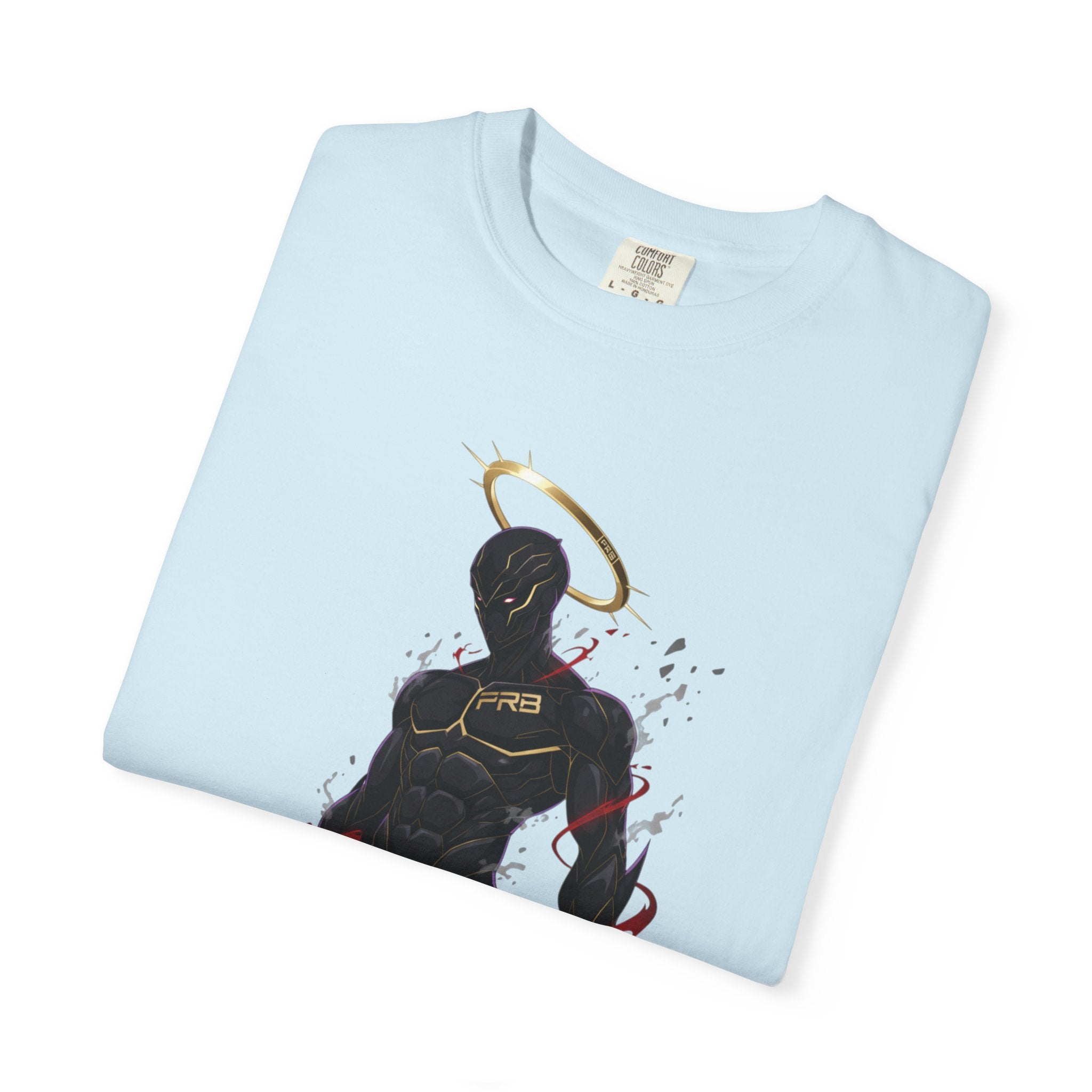 PRB Shadow Hero Graphic T-Shirt — Haloed Vigilante Illustration by Power Runs Black