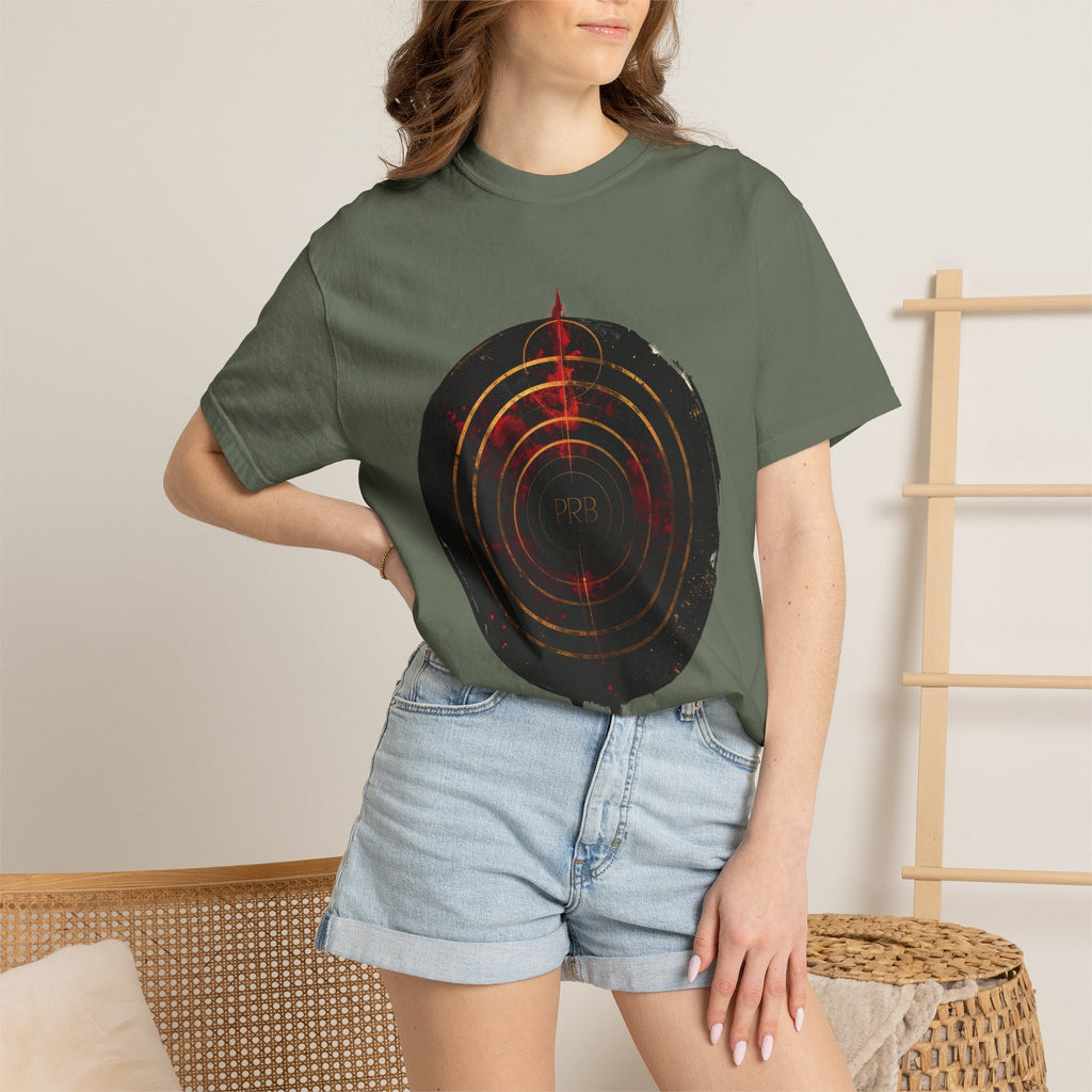 PRB Target Bullseye T-Shirt — Retro Circular Target Graphic Tee by Power Runs Black