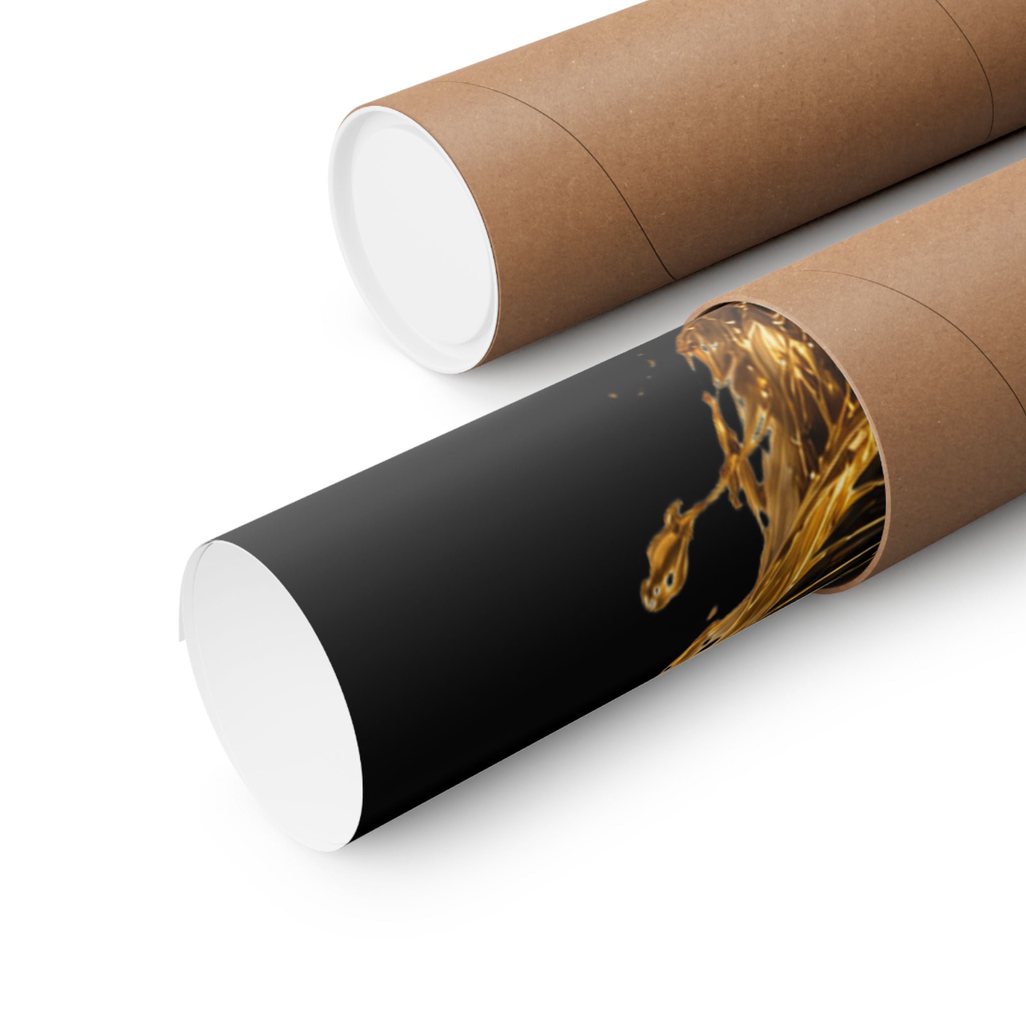 Power Runs Black Matte Poster — Afrocentric Gold Goddess Wall Art by Power Runs Black
