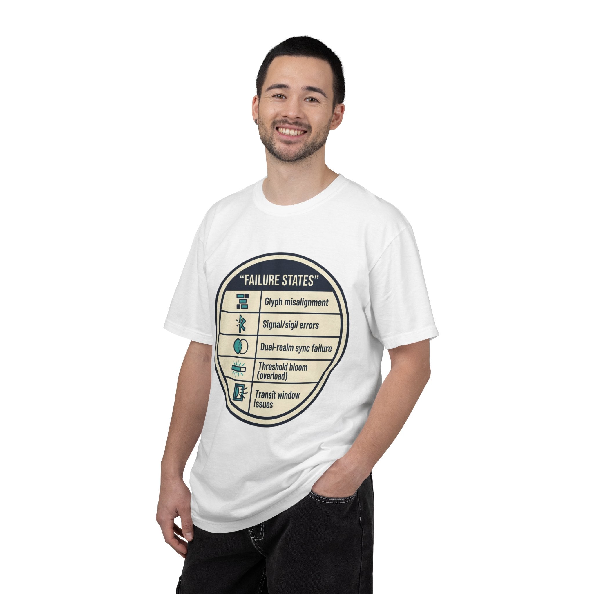 Power Runs Black PRB Failure States T-Shirt — Sci‑Fi Status Badge Graphic Tee by Printify