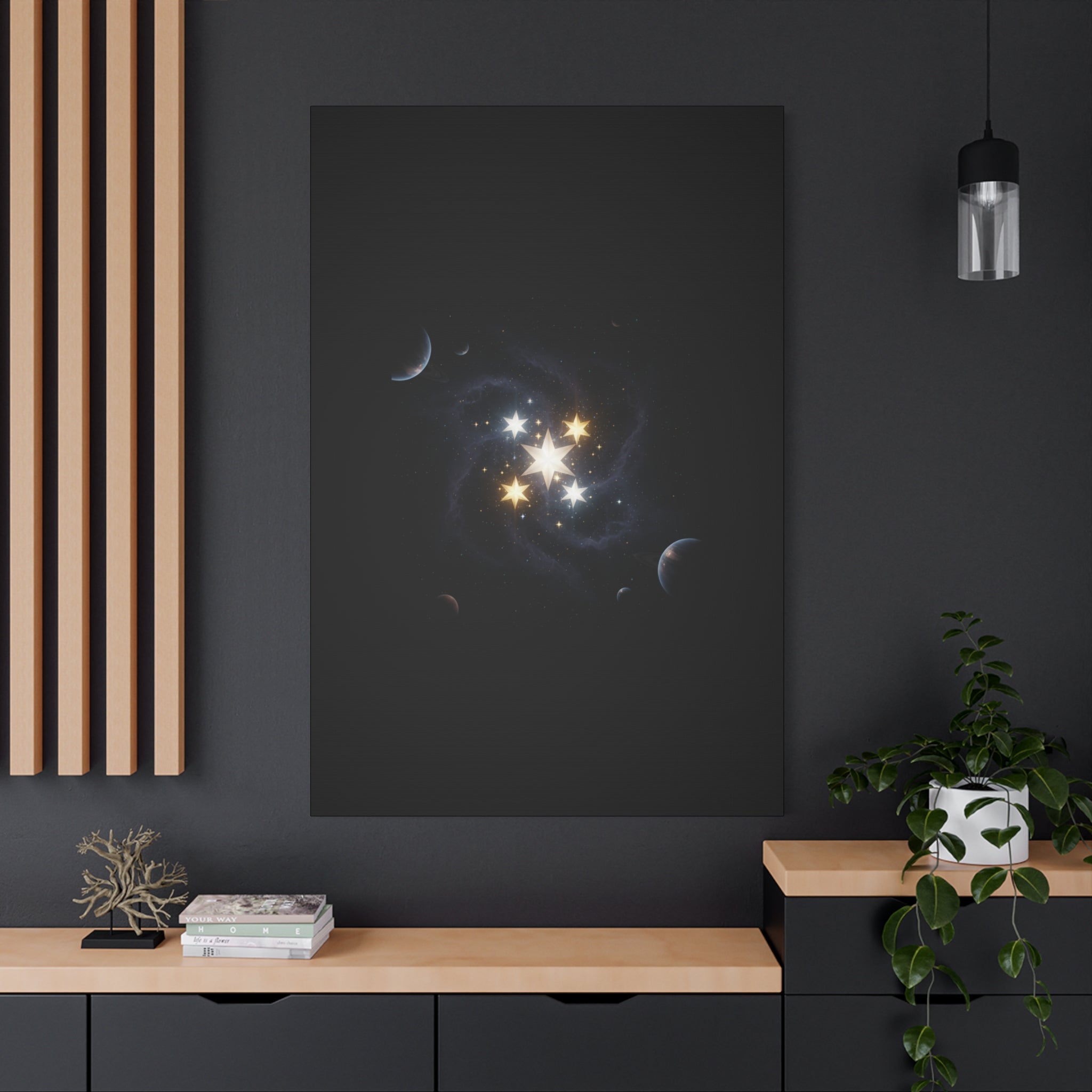PRB Celestial Star Cluster Matte Canvas Print — Cosmic Planets Wall Art by Printify