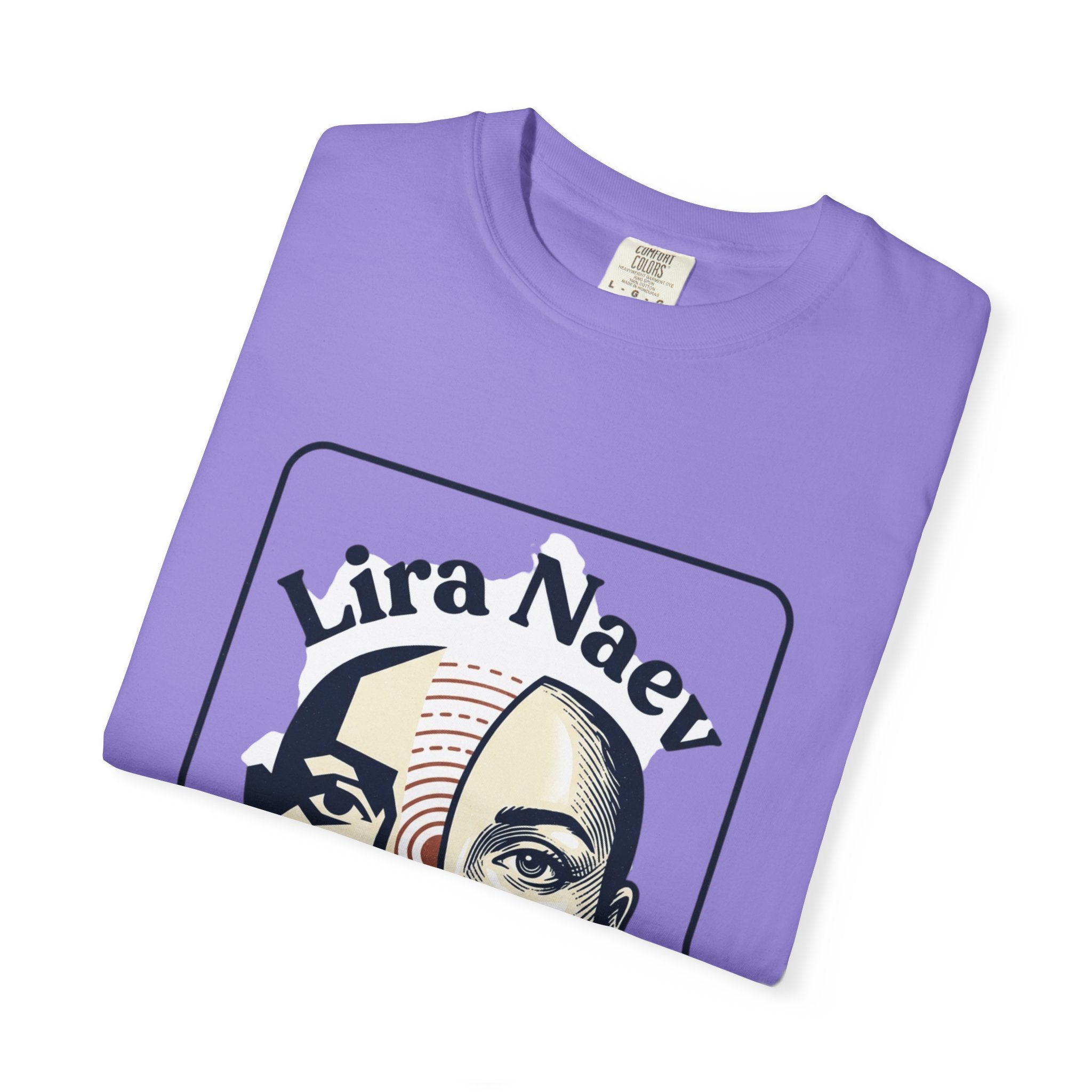 Power Runs Black PRB Lira Naev Split-Face Graphic T-Shirt — “Perception shifts the center” Statement Tee by Printify