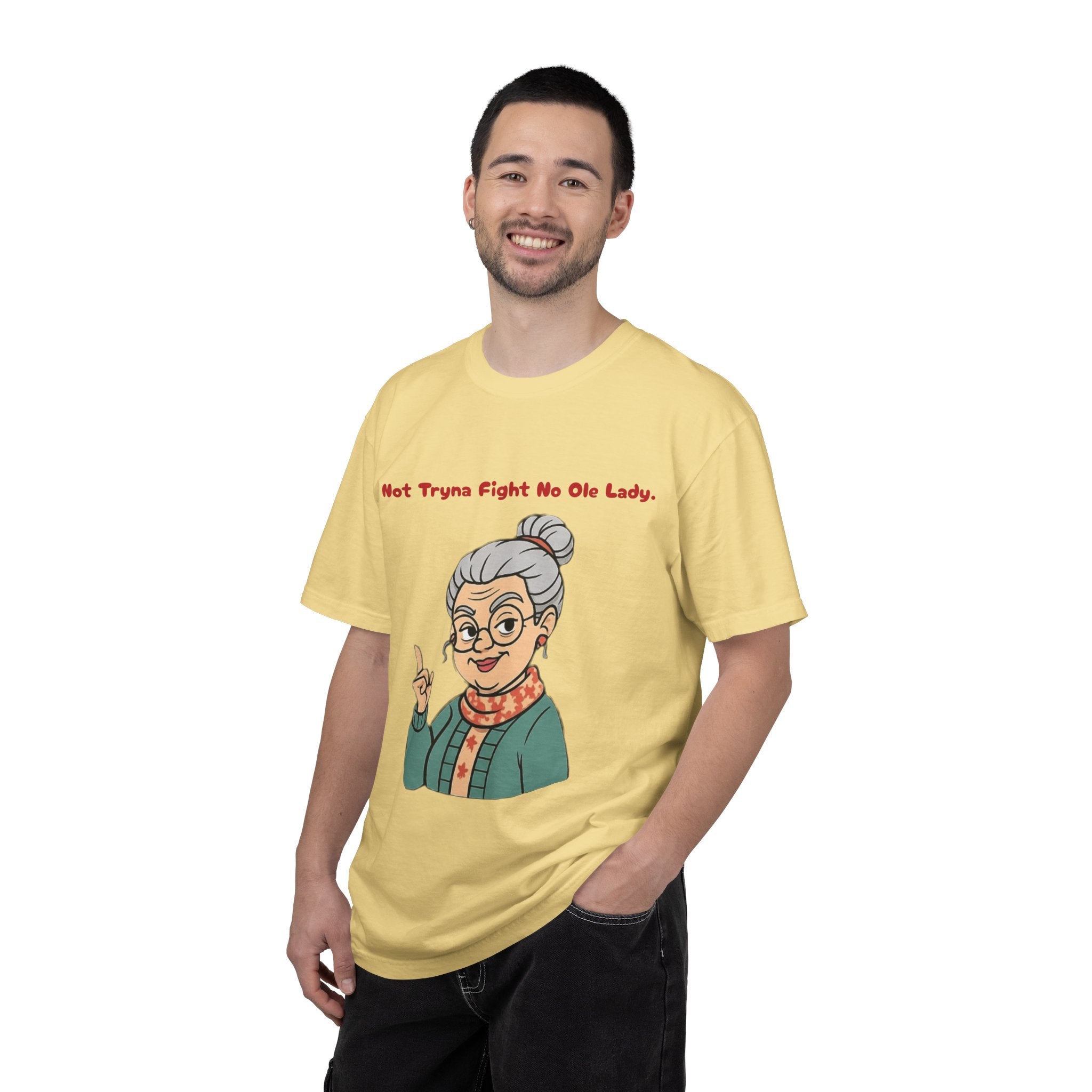 PRB Not Tryna Fight No Ole Lady T-shirt | Funny Grandma Graphic Tee by Power Runs Black