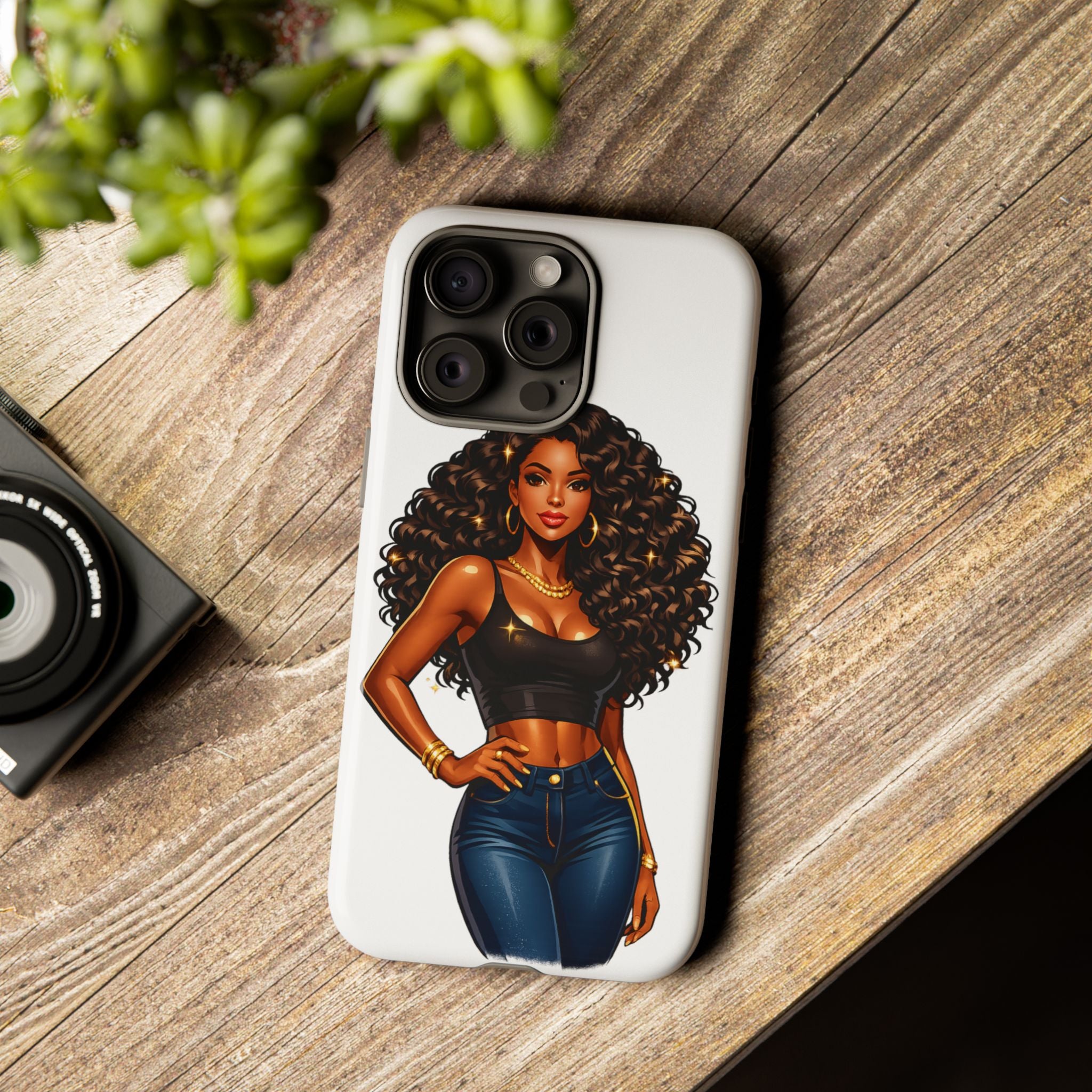 Pretty Rich Bitch by PRB Curly Hair Phone Case by Printify
