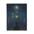 PRB Mystical Spirits Stargazing Velveteen Plush Blanket | Celestial Figures, Night Sky by Printify