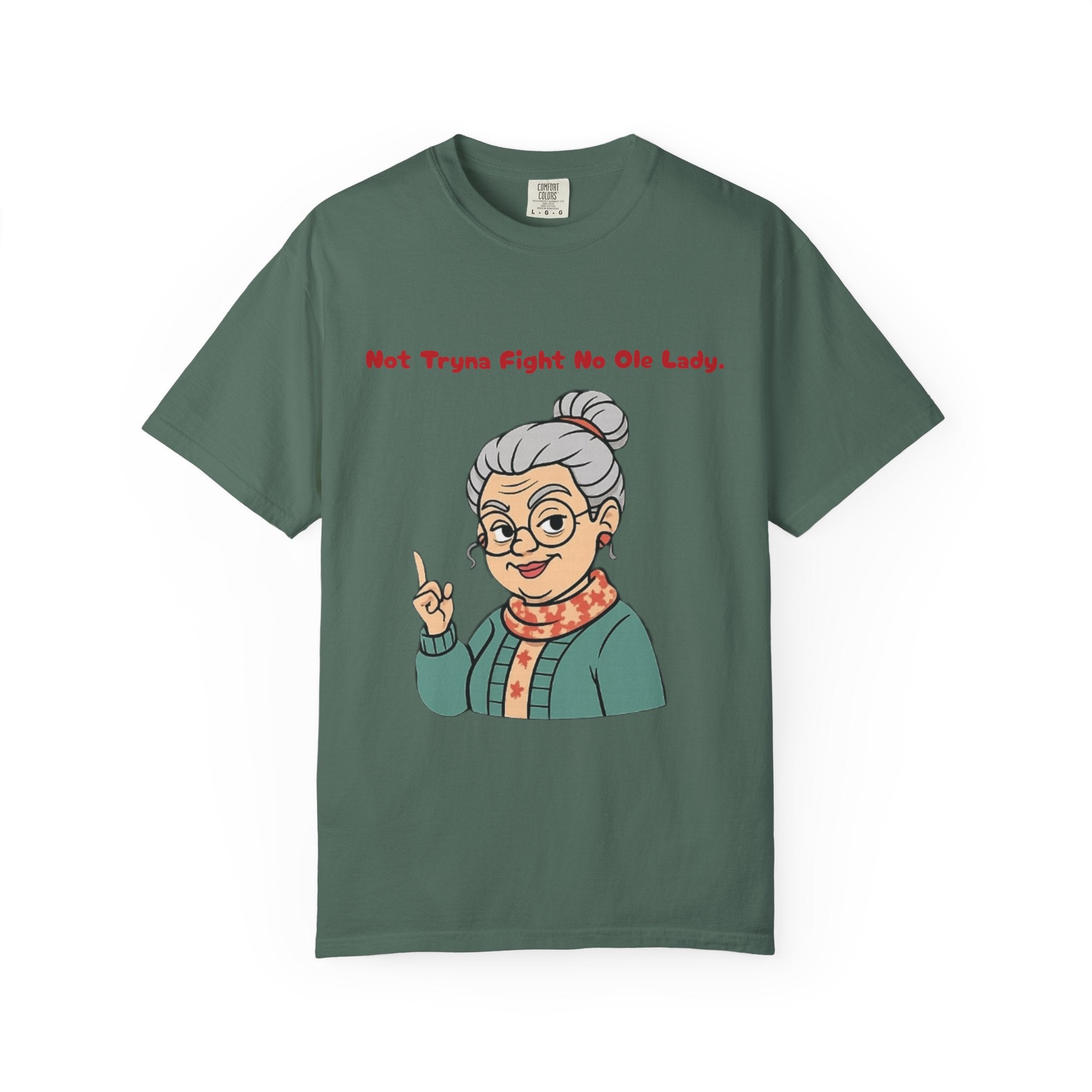 PRB Not Tryna Fight No Ole Lady T-shirt | Funny Grandma Graphic Tee by Power Runs Black