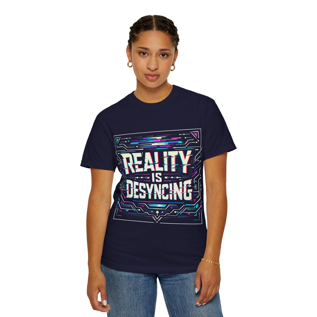 Power Runs Black PRB Glitchy Pastel "Reality Is Desyncing" T-Shirt by Printify