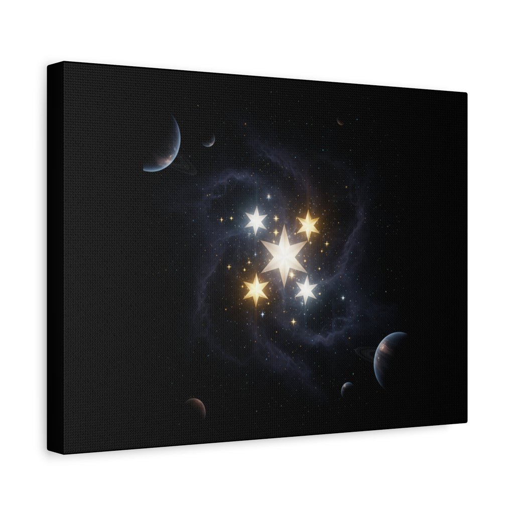Power Runs Black PRB Glowing Star Constellation Canvas by Power Runs Black