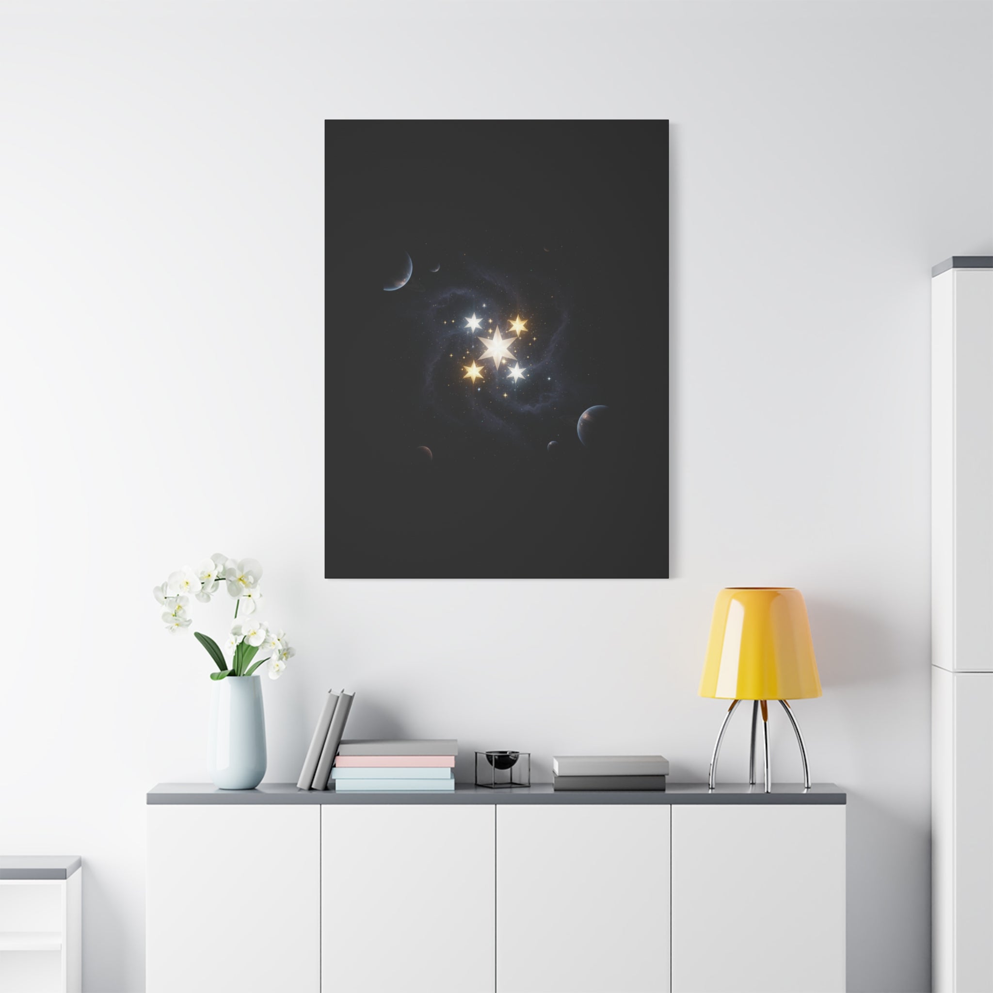 Power Runs Black PRB Glowing Star Constellation Canvas by Power Runs Black