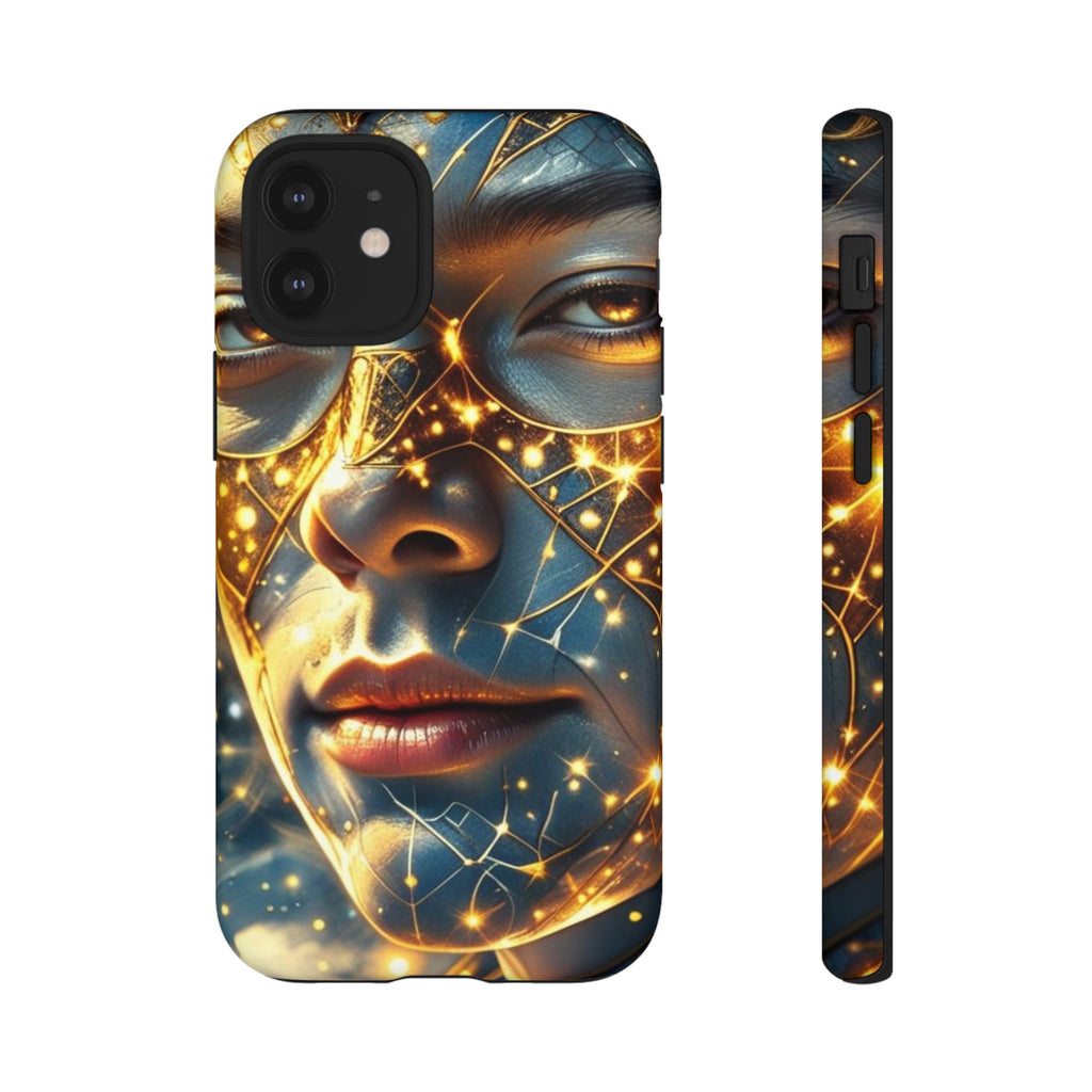 PRB Galactic Portrait Tough Case | Cosmic Face Phone Case, Starry Nebula Design by Power Runs Black