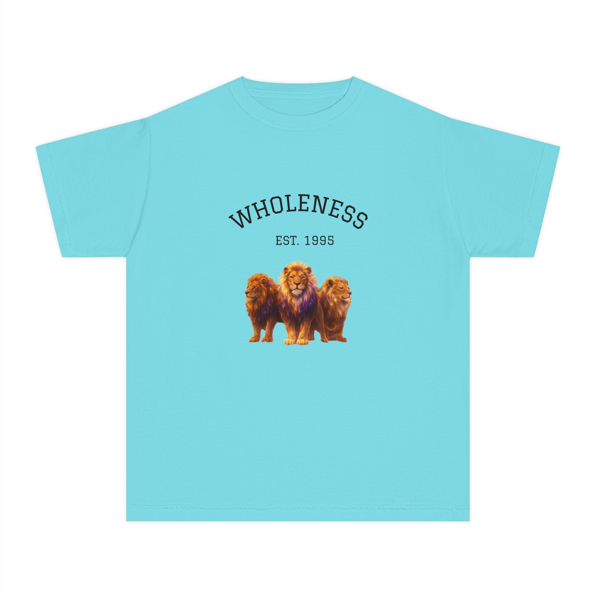 Power Runs Black PRB Youth Tee — "Wholeness Est. 1995" Lion Graphic Kids Shirt by Power Runs Black