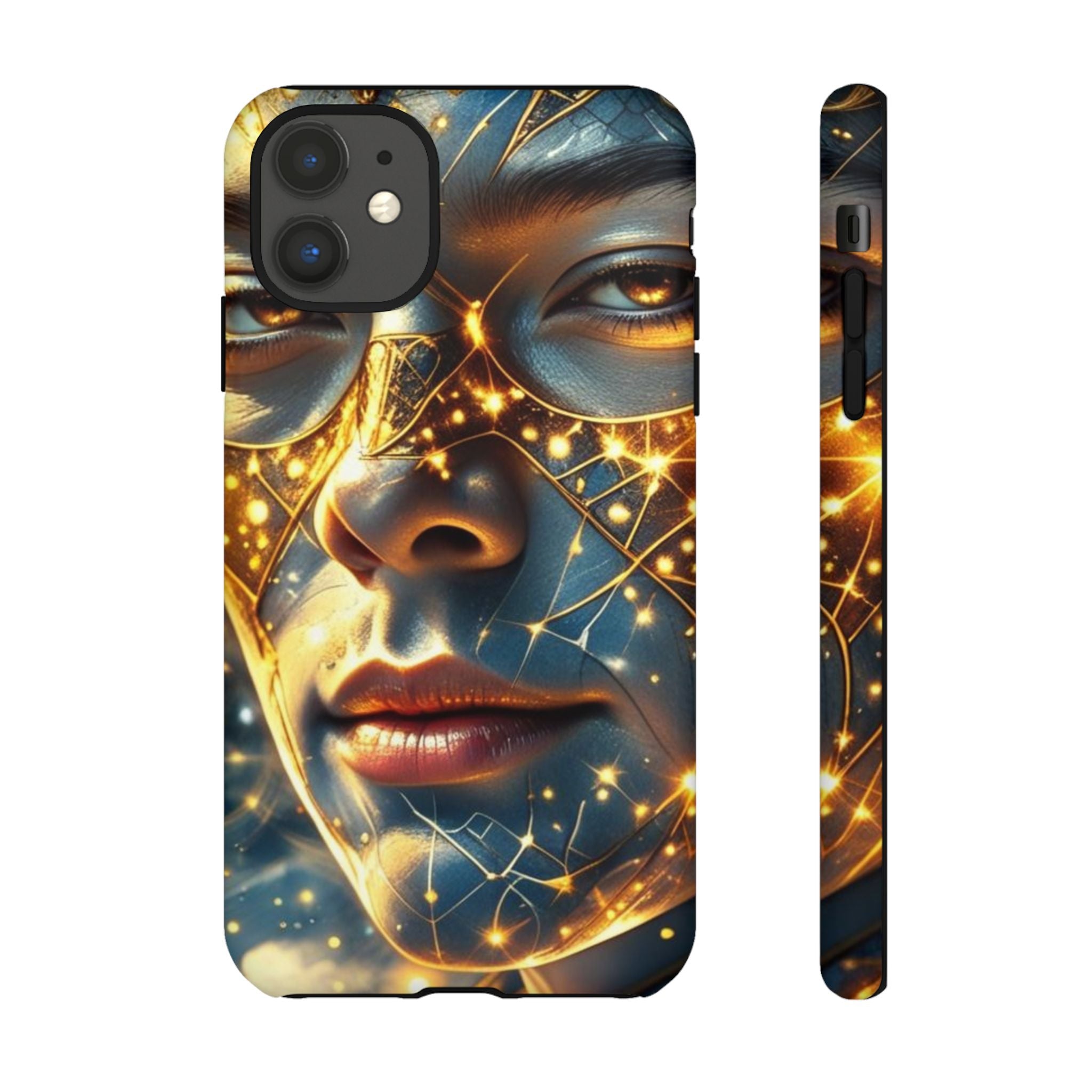 PRB Galactic Portrait Tough Case | Cosmic Face Phone Case, Starry Nebula Design by Power Runs Black