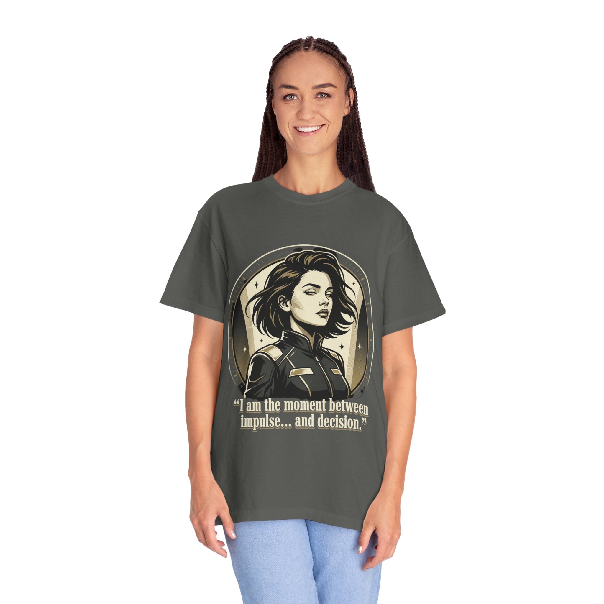 Power Runs Black Retro Space Captain Portrait T-Shirt — 'Fearless Commander' Graphic Tee by Power Runs Black