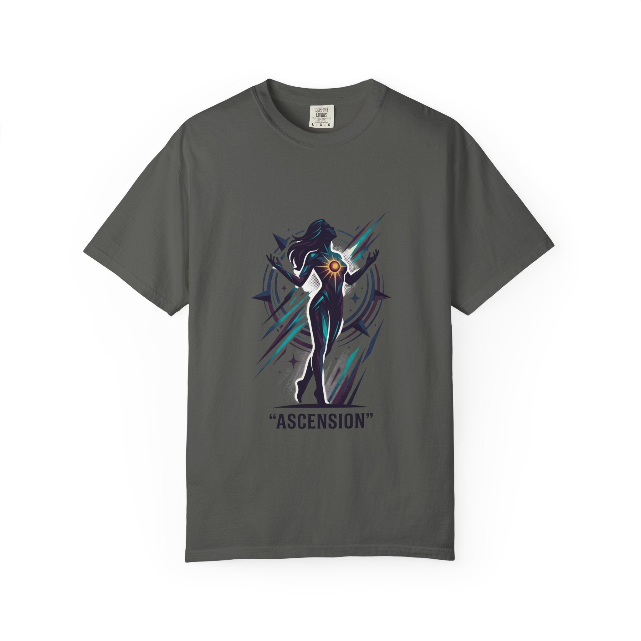 Power Runs Black PRB Ascension Graphic T-Shirt — Cosmic Silhouette Tee by Printify