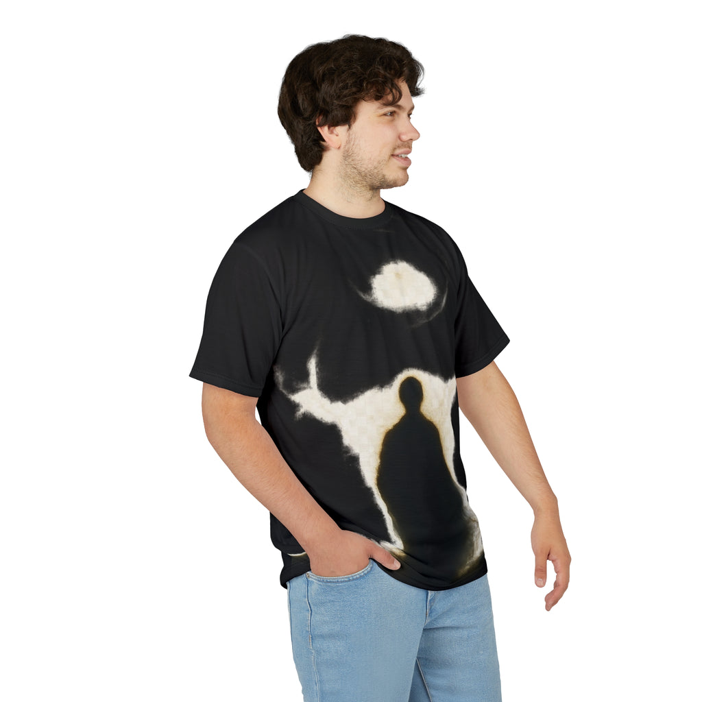 Power Runs Black PRB Black & White tunnel awaits Pattern Tee — All-Over Print Cat Lover Shirt by Power Runs Black