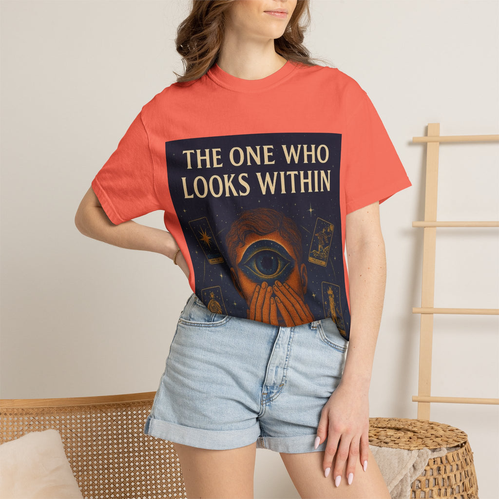 PRB Tarot Eye T-Shirt — "The One Who Looks Within" Mystical Graphic Tee by Power Runs Black