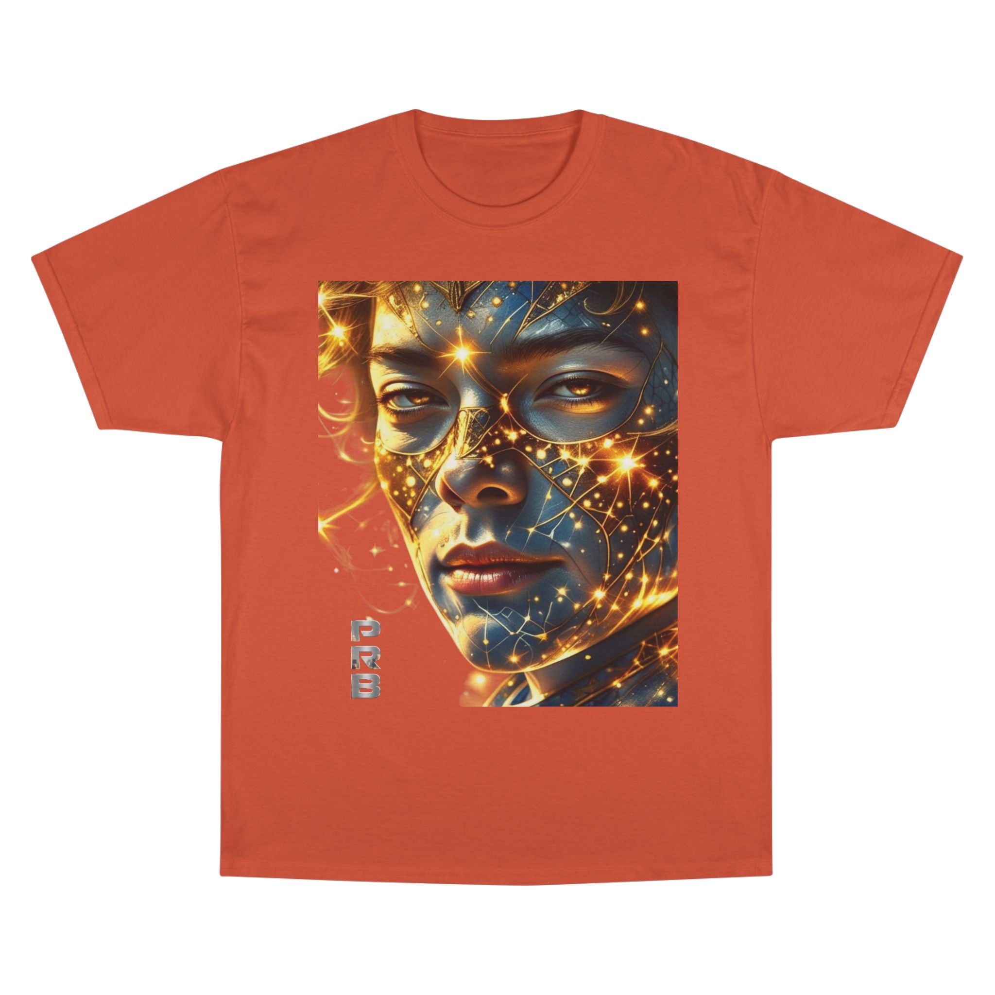 PRB Champion T-Shirt — Cosmic Face Art Tee (Radiant Star Portrait) by Printify