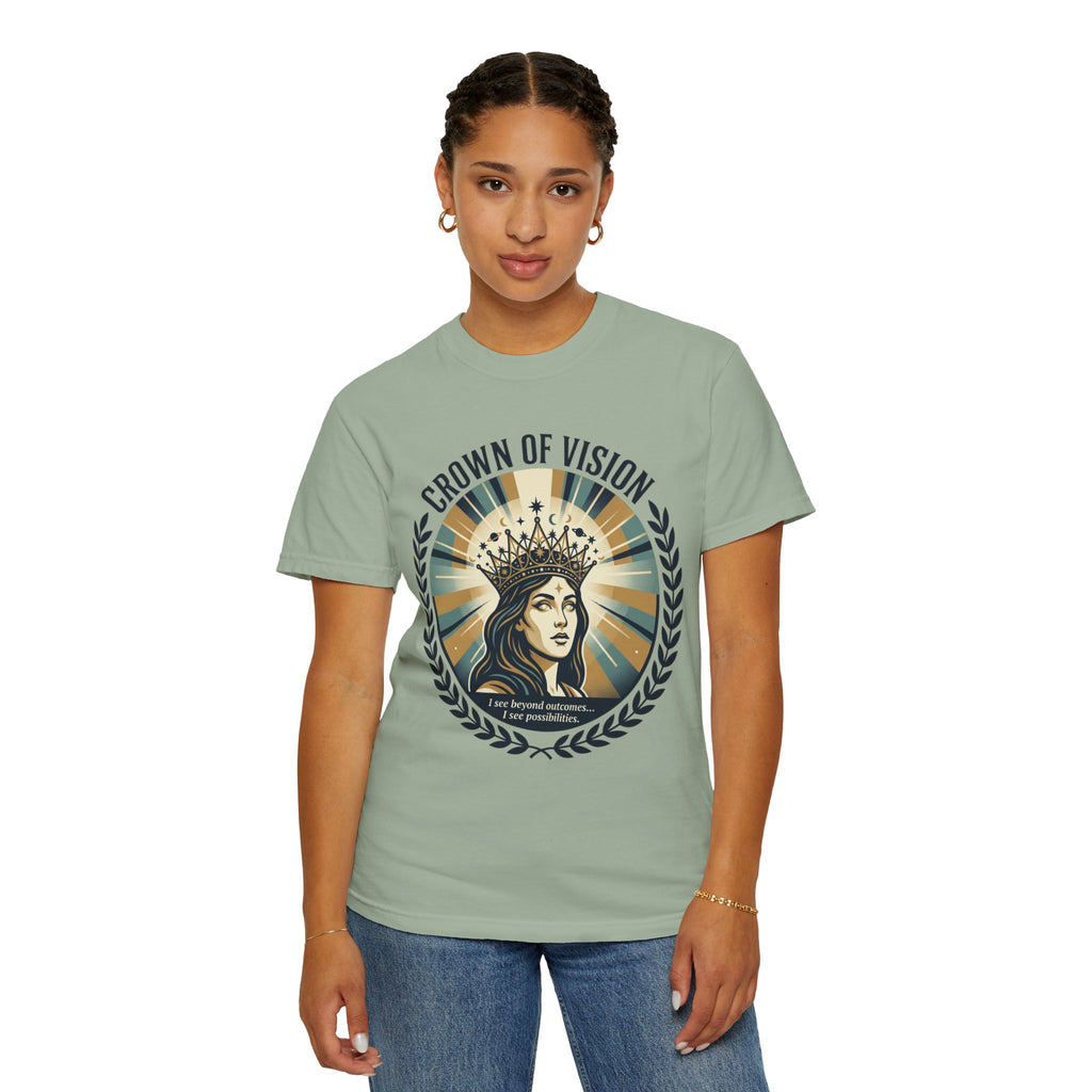 Power Runs Black Crown of Vision T-Shirt — Vintage Inspirational Graphic Tee by Printify