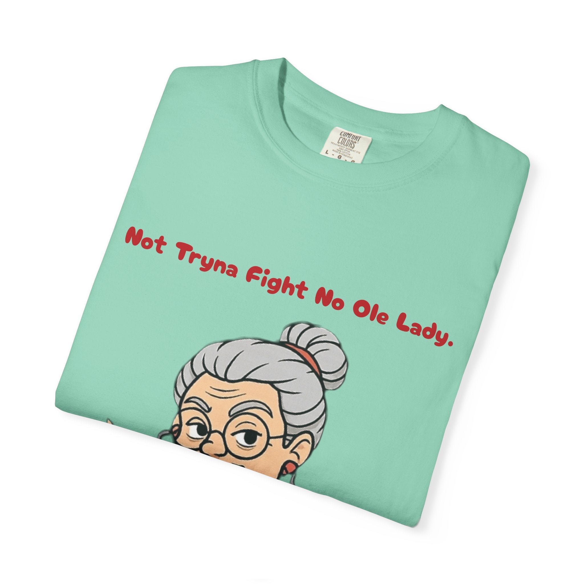 PRB Not Tryna Fight No Ole Lady T-shirt | Funny Grandma Graphic Tee by Power Runs Black