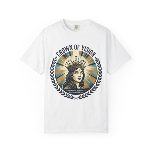 Power Runs Black Crown of Vision T-Shirt — Vintage Inspirational Graphic Tee by Printify