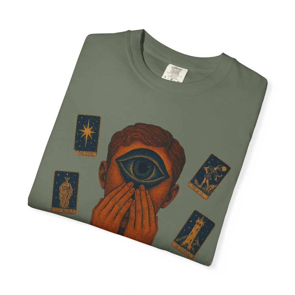 PRB Third Eye Tarot Illustration T-shirt | Occult Mystic Artwork by Power Runs Black