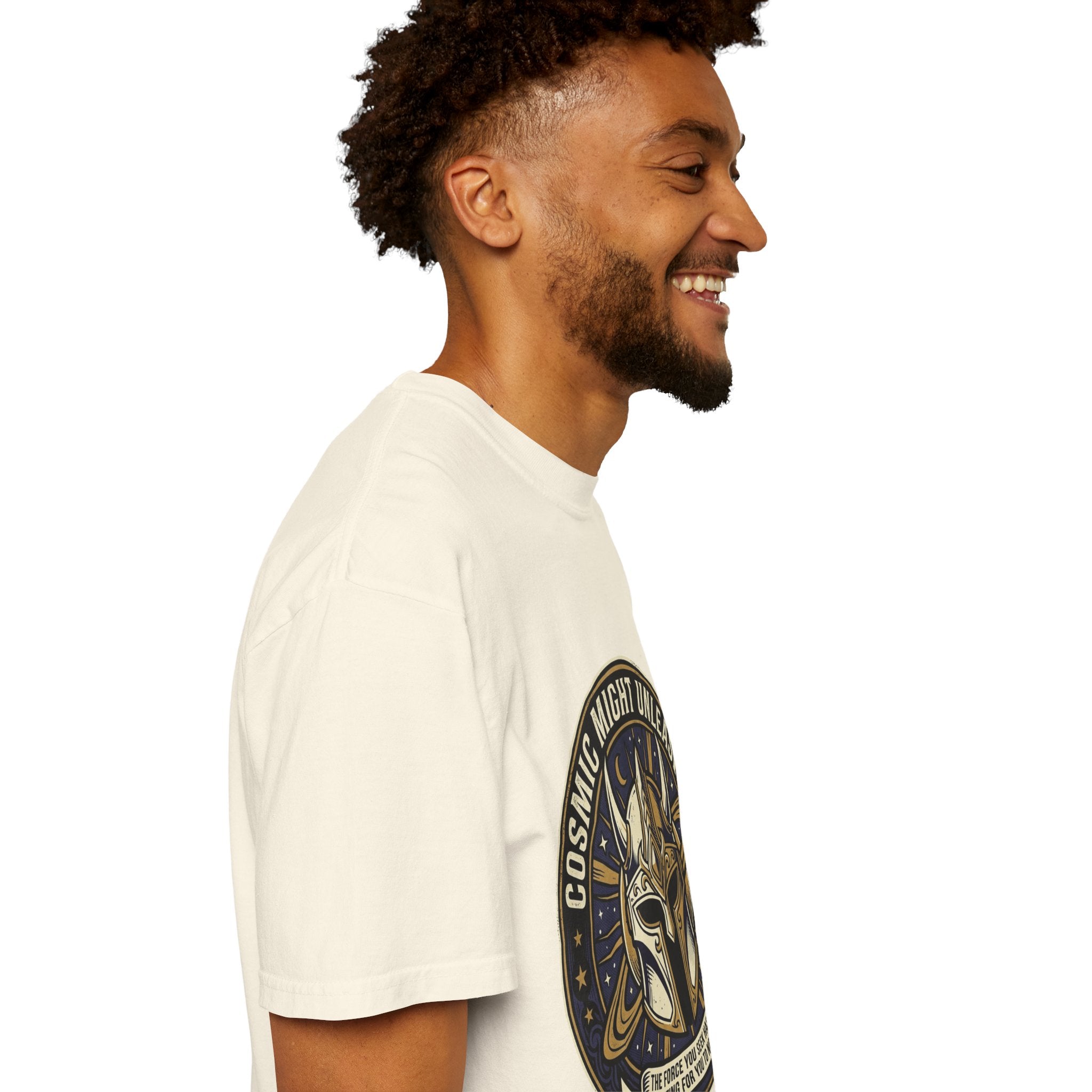 PRB Starforged Flex Cosmic Might Unleashed T-Shirt — Mythic Helmet Graphic Tee by Power Runs Black