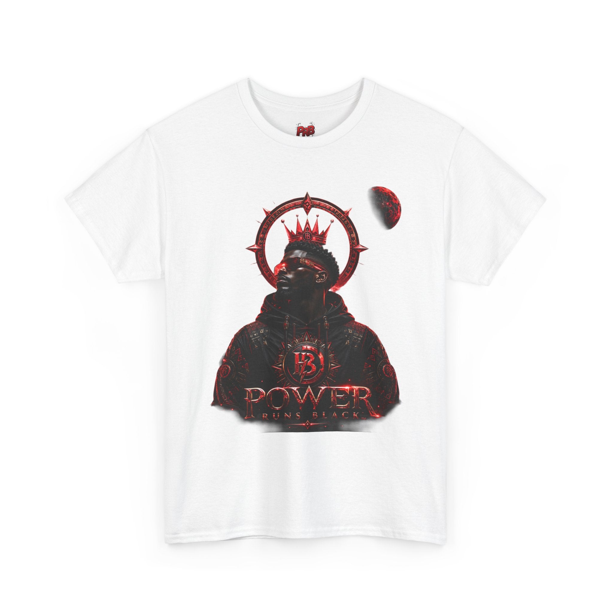 Power Runs Black Red Angel Graphics Tee by Printify