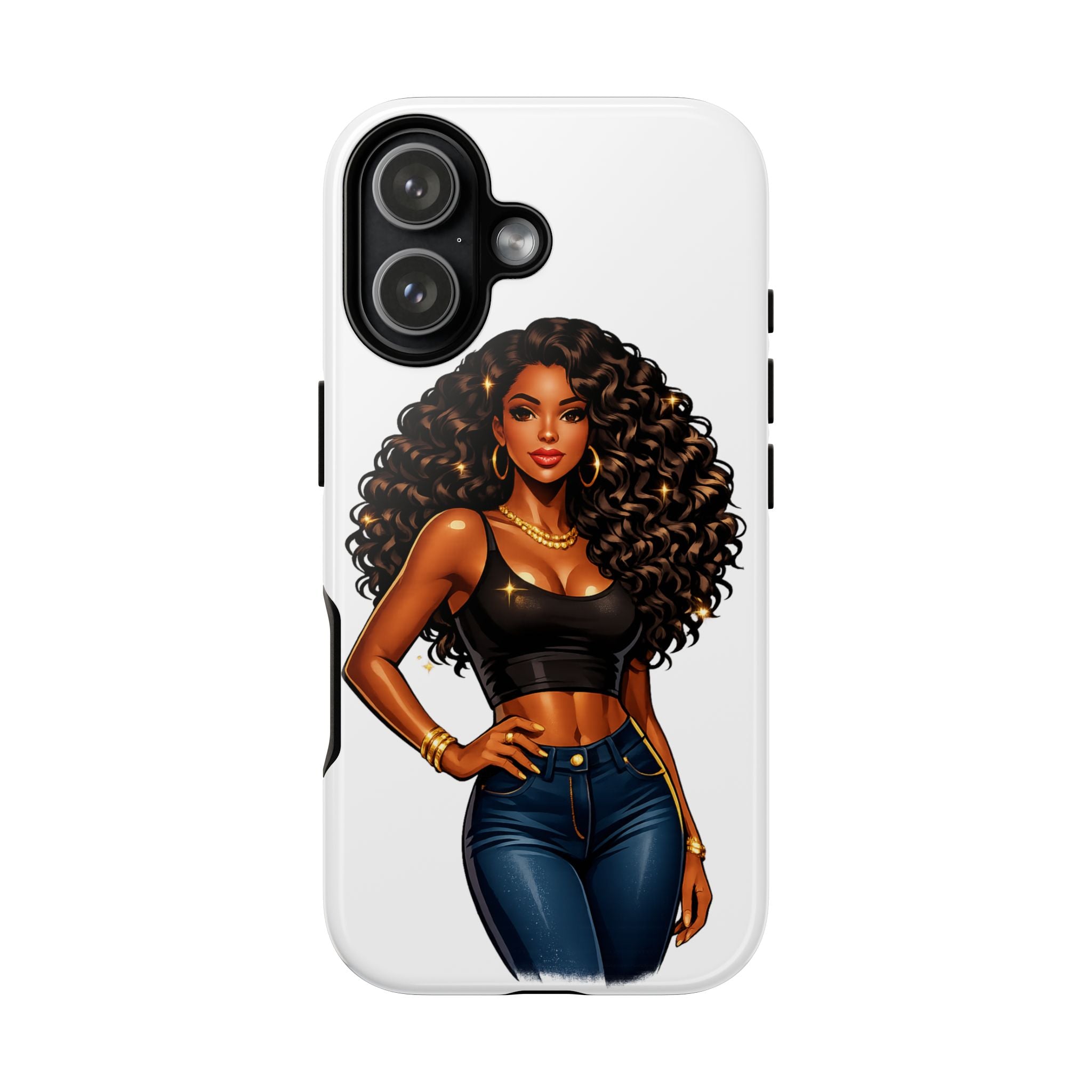 Pretty Rich Bitch by PRB Curly Hair Phone Case by Printify